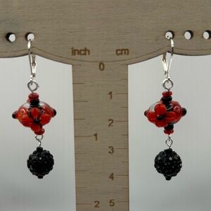 Wedding Cake & Crystal Balls Dangle Earrings